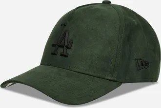 New Era LA Dodgers Faux Suede 9FORTY E-Frame Cap Dark Green