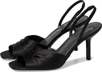 Franco Sarto Gogia Slingback Sandals Womens Sandals Black Satin : 8.5 M, Leather/Textile