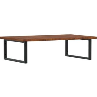 vidaXL Estante De Lavabo De Pared De Acero Y Madera Maciza De Roble Vidaxl