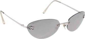Chanel Pre-owned Metal Zonnebrillen - Dames - Vintage Accessoires - Grijs - ONE Size - Vintage