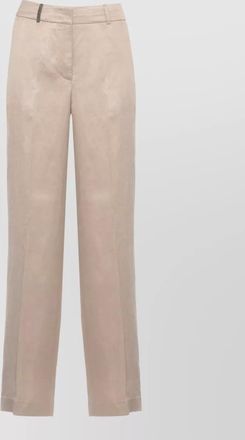 PESERICO wide leg linen trousers side and back pockets