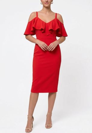 Rachel Roy Marcella Off the Shoulder Ruffle Midi Dress