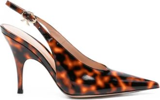 Gianvito Rossi Pointed Toe Slingback Pump - female - Gianvito Rossi - Pumps - Red - 8 UK - Shoes