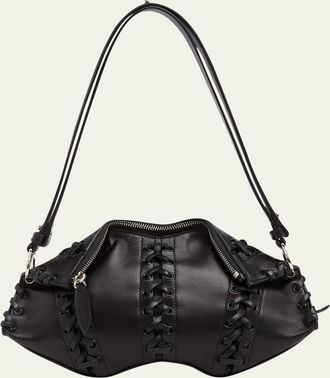 Alexander McQueen Lace-Up Corset Leather Shoulder Bag