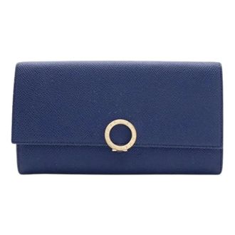 Bulgari Pre-owned Long Wallet (Bi-fold) - Dames - Vintage Accessoires - Blauw - ONE Size - Leer - Vintage