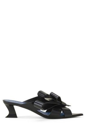 Lanvin Cadeau Leather Mules With Heel in Black at Nordstrom, Size 38.5