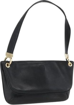 Ferragamo Pre-owned Leather Shoulder Bag - Dames - Vintage Schoudertas - Zwart - ONE Size - Leer - Vintage
