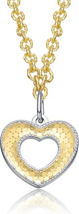 Rachel Glauber Two-Tone Harmony Hearts Open Pendant Necklace