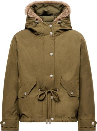 Moncler Moncler Effraie 3-in-1 Shearling Trimmed Down Parka, Women, Green, Size: 0
