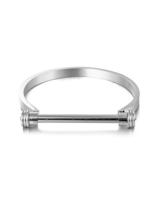 Eyecandy LA Eye Candy La Luxe Collection Roger Silver Titanium Screw Cuff Bracelet