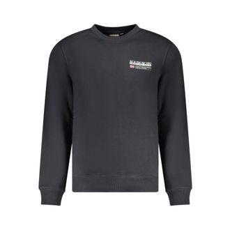 Napapijri Sweatshirts, male, Black, Size: 2XL Cotton Crew Sweatshirt
