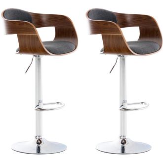 Clp Set De 2 Taburetes Kingston En Tela Nogal/gris oscuro