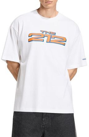 adidas New York City Cotton Graphic T-Shirt in White/Collegiate Royal at Nordstrom, Size Xx-Large