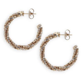 Lott. Gioielli Gedraaide Tennis Creole Oorbellen - Dames - Oorbellen - Geel - ONE Size - Accessoires