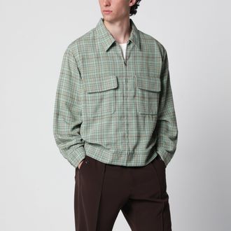 Needles Dobby Grid sporty jacket in rayon blend, mint
