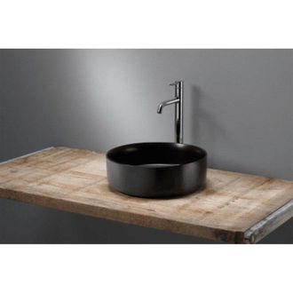 Royal Plaza Latona opzetwastafel 35,5x35,5x11,5cm zonder overloop mat zwart