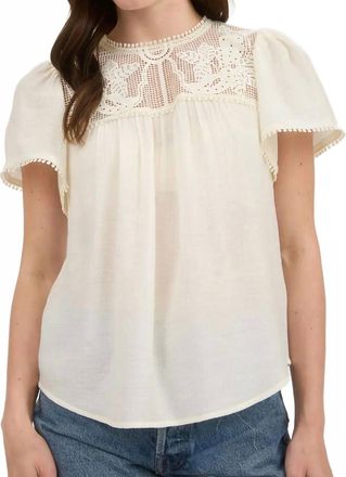 Blu Pepper The Saffron Lace Top In Cream