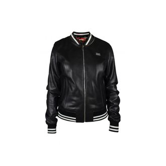Philipp Plein Jassen, Dames, Zwart, M, Leer, Bomber Jacket