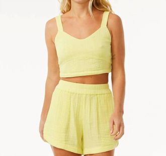 Rip Curl Premium Surf Crop Top In Yellow