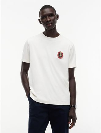 Tommy Hilfiger Mens Crest Patch Smooth Cotton Pocket T-Shirt - Ivory Petal - XL