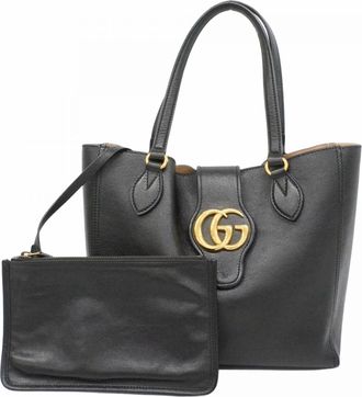 Gucci Black Leather Tote Bag (Pre-Owned)