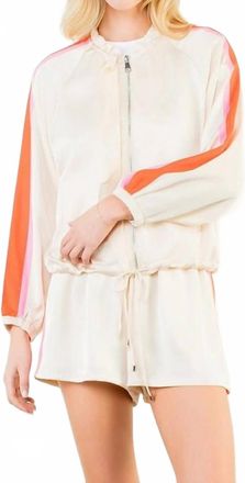 THML Clothing Long Sleeve Track Suit Jacket In Cream