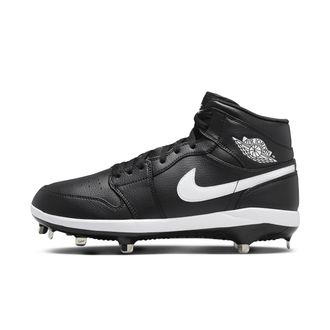 Nike Jordan Mens Jordan 1 Retro Metal Baseball Cleats in Black | AV5355-011
