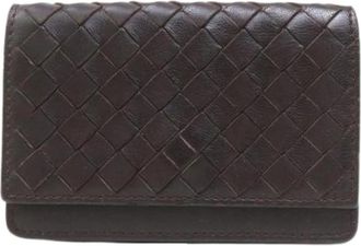 Bottega Veneta Pre-owned Vintage visitekaartjeshouder - Heren - Vintage Accessoires - Bruin - ONE Size - Leer - Vintage