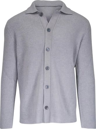 Gran Sasso collared ribbed cardigan - Grey