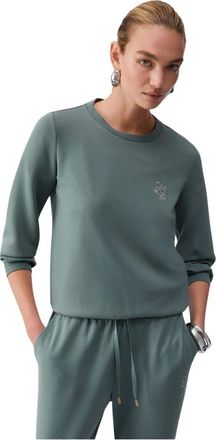 Liu Jo Scuba Sweatshirt with Logo - female - Liu Jo - Sweatshirts - Green - XS - Sweatshirts & Hoodies