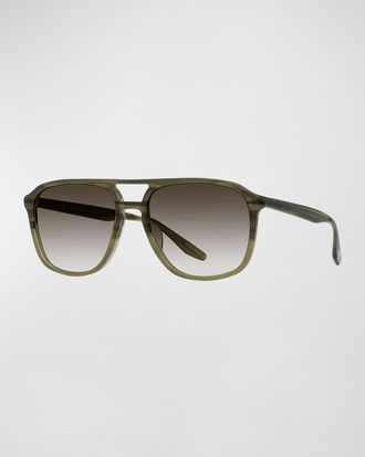 Barton Perreira Mens Gyalis Plastic Rectangle Sunglasses