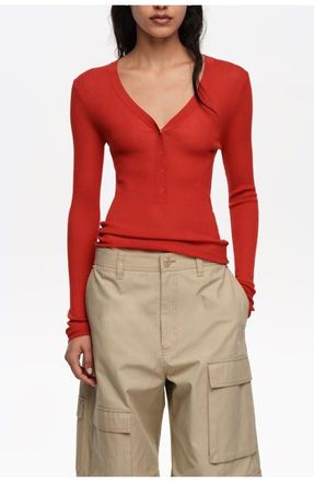 Bimba & Lola Fitted Ribbed Sweater in Red at Nordstrom, Size Small Eu