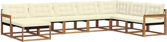 vidaXL Conjunto De Sof&aacute;s De Exterior 8 Uds. Natural Y Crema Vidaxl