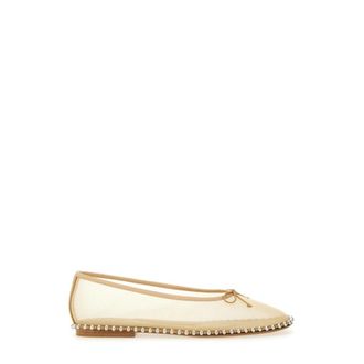 Alexander Wang Alexander Wang, Ballerinas, female, Beige, Size: 10 US Mesh Ballet Flats with Embellished Trim