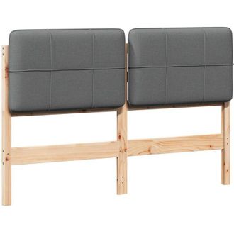 vidaXL Cabecero Tapizado Con Cabecera Marr&oacute;n Y Gris Claro 160 Cm Vidaxl