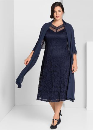 Sheego Cape SHEEGO, Damen, blau (marine), 100% Polyester, Jacken Cape