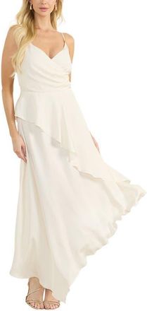 Marciano Giselle Asymmetric Maxi Dress in Beige at Nordstrom, Size 10 Us