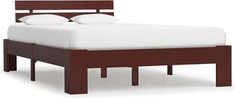 vidaXL Estructura Cama Sin Colch&oacute;n Madera Pino Marr&oacute;n Oscuro 120x200cm Vidaxl