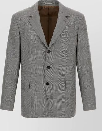 Brunello Cucinelli wool prince of wales single-breasted suit jacket