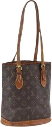 Louis Vuitton Pre-owned Monogram Bucket Bag - Dames - Vintage Tas - Bruin - ONE Size - Leer - Vintage