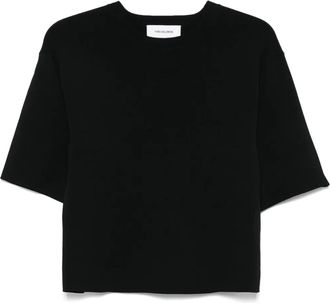 Yves Salomon T-shirt crop - Nero