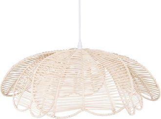 Maisons du monde L&aacute;mpara de techo de mimbre efecto hojas color crudo