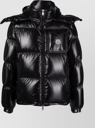 Moncler glossy hooded quilted jacket