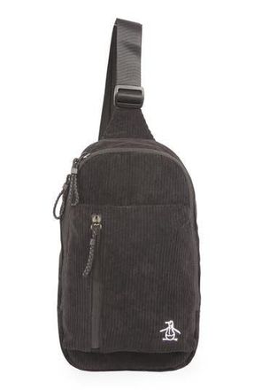 Original Penguin Corduroy Sling Bag in Black at Nordstrom Rack