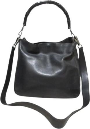 Gucci Pre-owned Leren 2way Handtas - Dames - Vintage Handtas - Zwart - ONE Size - Leer - Vintage