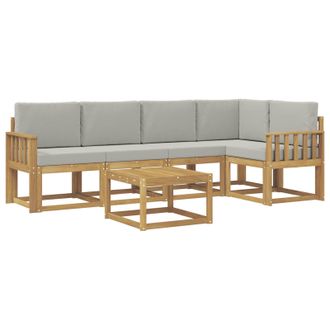 vidaXL Conjunto De Sof&aacute;s De Exterior 6 Pcs Blanco Y Gris Claro Vidaxl