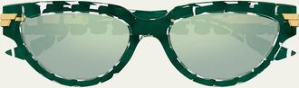 Bottega Veneta Round Acetate Sunglasses