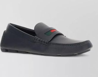 Gucci leather driver loafers round toe rubber sole