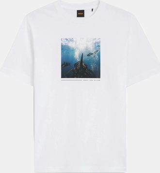 Boss Orange by Hugo Boss Mens Te Creature T-Shirt in White Cotton - Size X-Large