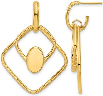 Diamond2Deal 14K Yellow Gold Fancy Drop Dangle Earrings 38.25mm